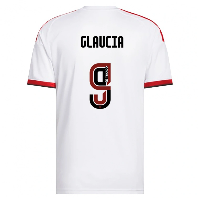 Danxen Mujer Camiseta Glaucia #9 Blanco Rojo Negro 2ª Equipación 2026/27 La Camisa