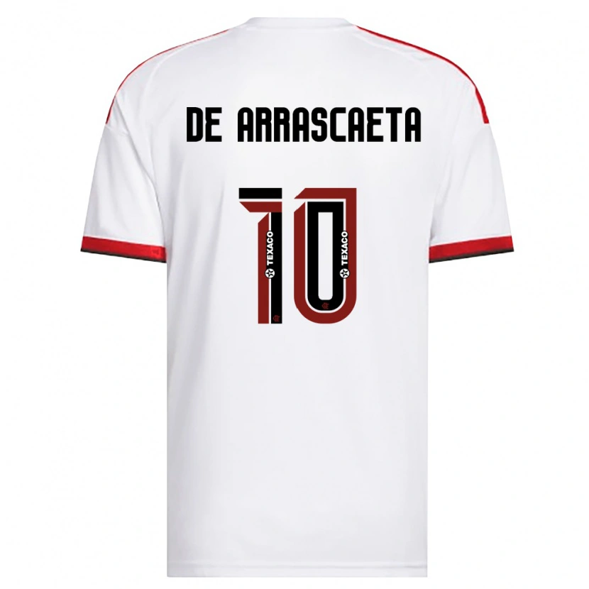 Danxen Mujer Camiseta Giorgian De Arrascaeta #10 Blanco Rojo Negro 2ª Equipación 2026/27 La Camisa