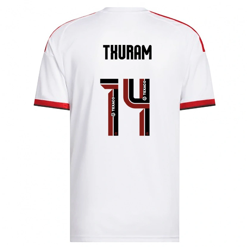Danxen Mujer Camiseta Daniel Thuram #14 Blanco Rojo Negro 2ª Equipación 2026/27 La Camisa