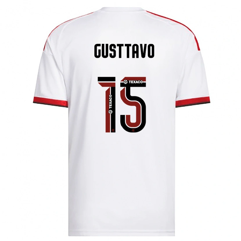 Danxen Mujer Camiseta Gusttavo Sousa #15 Blanco Rojo Negro 2ª Equipación 2026/27 La Camisa