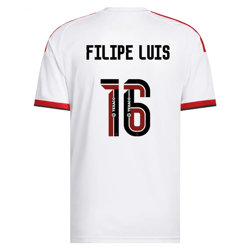 Danxen Mujer Camiseta Filipe Luis #16 Blanco Rojo Negro 2ª Equipación 2026/27 La Camisa