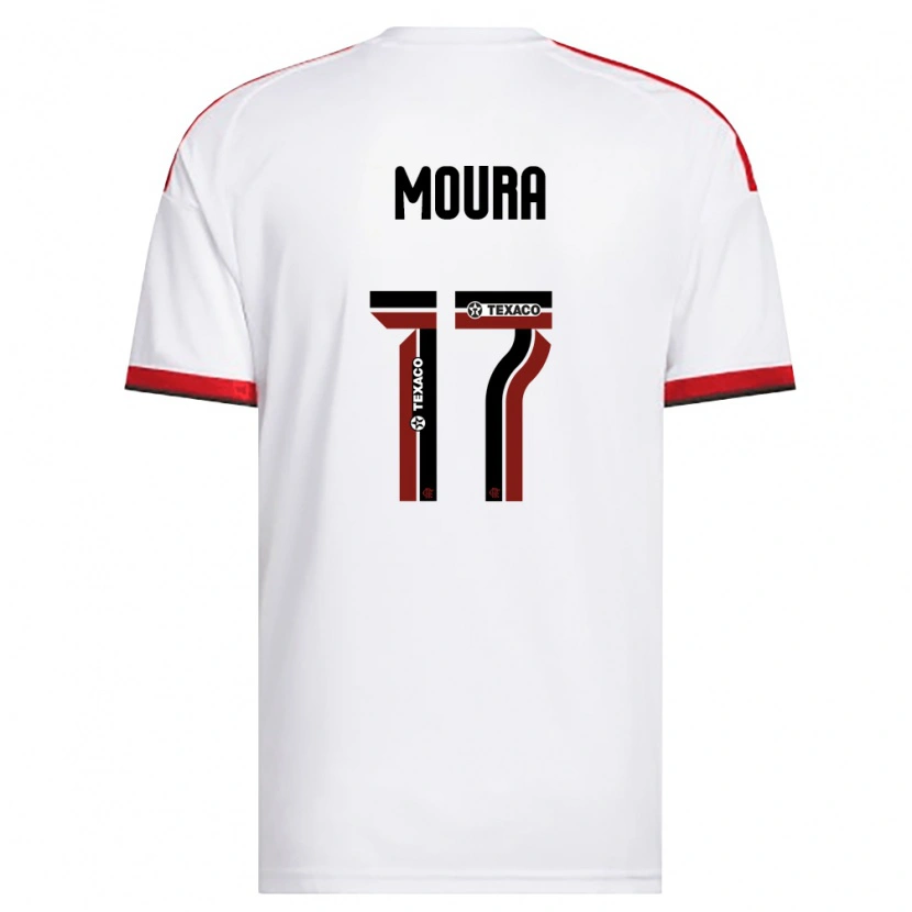 Danxen Mujer Camiseta Hugo Moura #17 Blanco Rojo Negro 2ª Equipación 2026/27 La Camisa