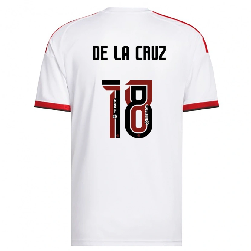 Danxen Mujer Camiseta Nicolás De La Cruz #18 Blanco Rojo Negro 2ª Equipación 2026/27 La Camisa