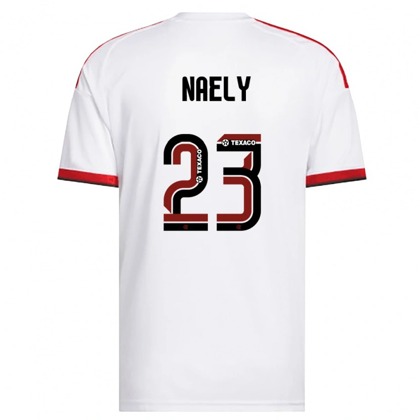 Danxen Mujer Camiseta Naely #23 Blanco Rojo Negro 2ª Equipación 2026/27 La Camisa