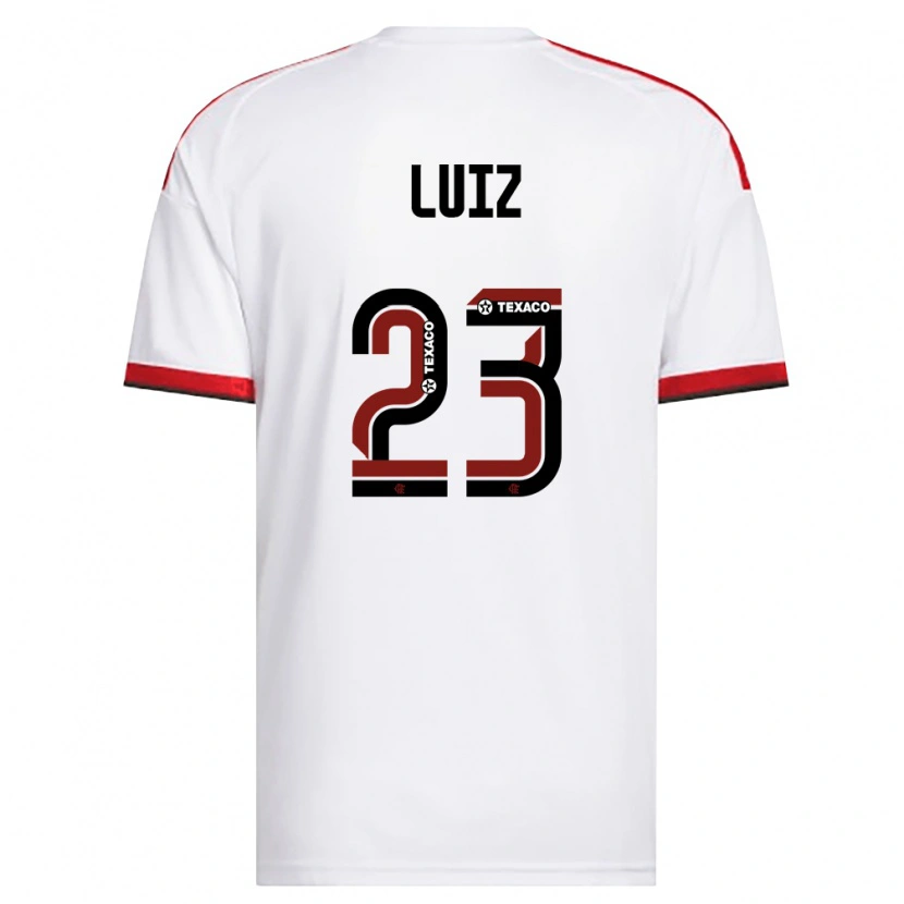Danxen Mujer Camiseta David Luiz #23 Blanco Rojo Negro 2ª Equipación 2026/27 La Camisa