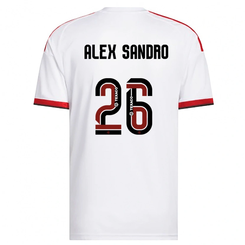 Danxen Mujer Camiseta Alex Sandro #26 Blanco Rojo Negro 2ª Equipación 2026/27 La Camisa