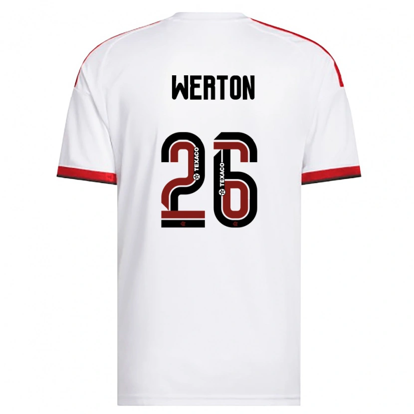 Danxen Mujer Camiseta Werton #26 Blanco Rojo Negro 2ª Equipación 2026/27 La Camisa