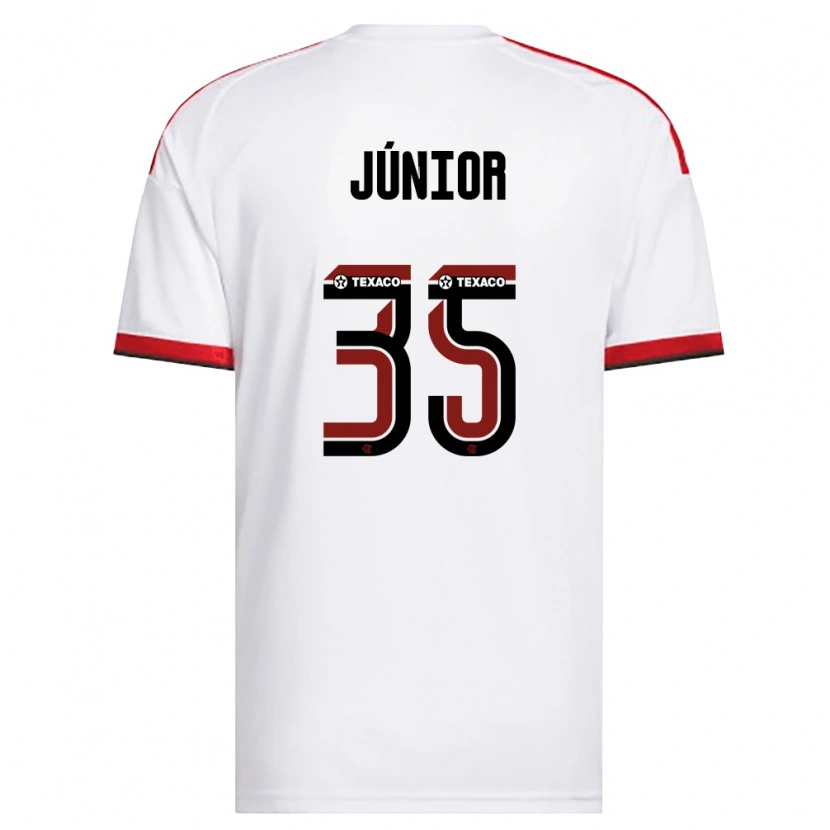 Danxen Mujer Camiseta Kaylaine Júnior #35 Blanco Rojo Negro 2ª Equipación 2026/27 La Camisa