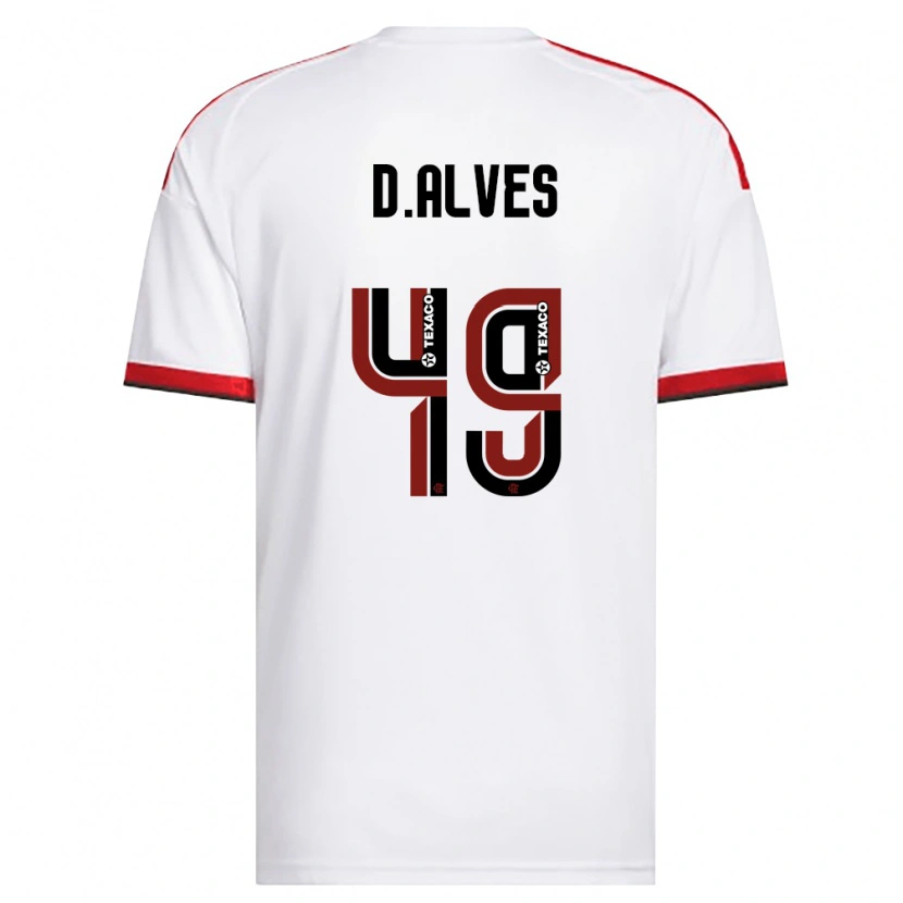 Danxen Mujer Camiseta Dyogo Alves #49 Blanco Rojo Negro 2ª Equipación 2026/27 La Camisa