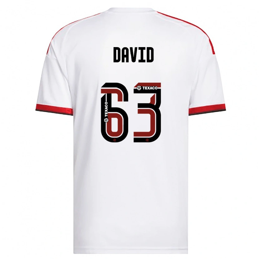 Danxen Mujer Camiseta David Viana De Oliveira #63 Blanco Rojo Negro 2ª Equipación 2026/27 La Camisa