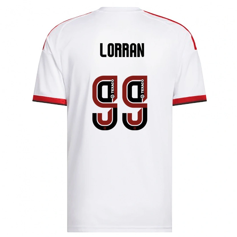 Danxen Mujer Camiseta Lorran Lucas Pereira De Sousa #99 Blanco Rojo Negro 2ª Equipación 2026/27 La Camisa