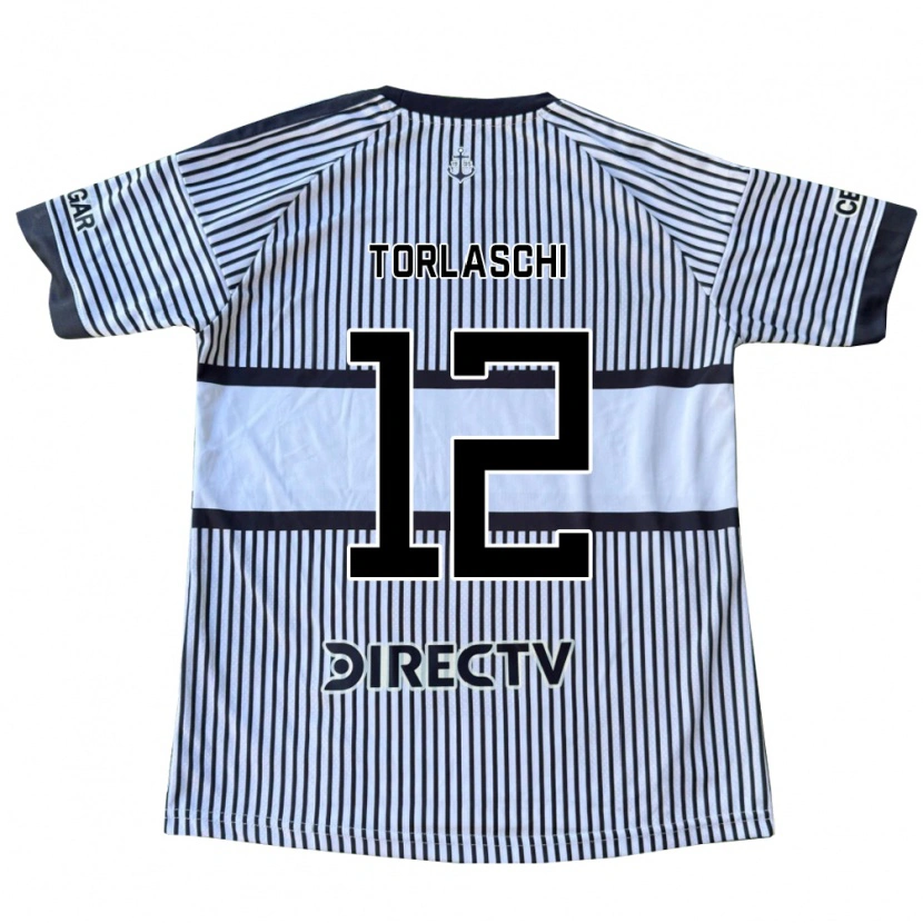 Danxen Mujer Camiseta Lucas Torlaschi #12 Blanco Negro Amarillo 2ª Equipación 2026/27 La Camisa