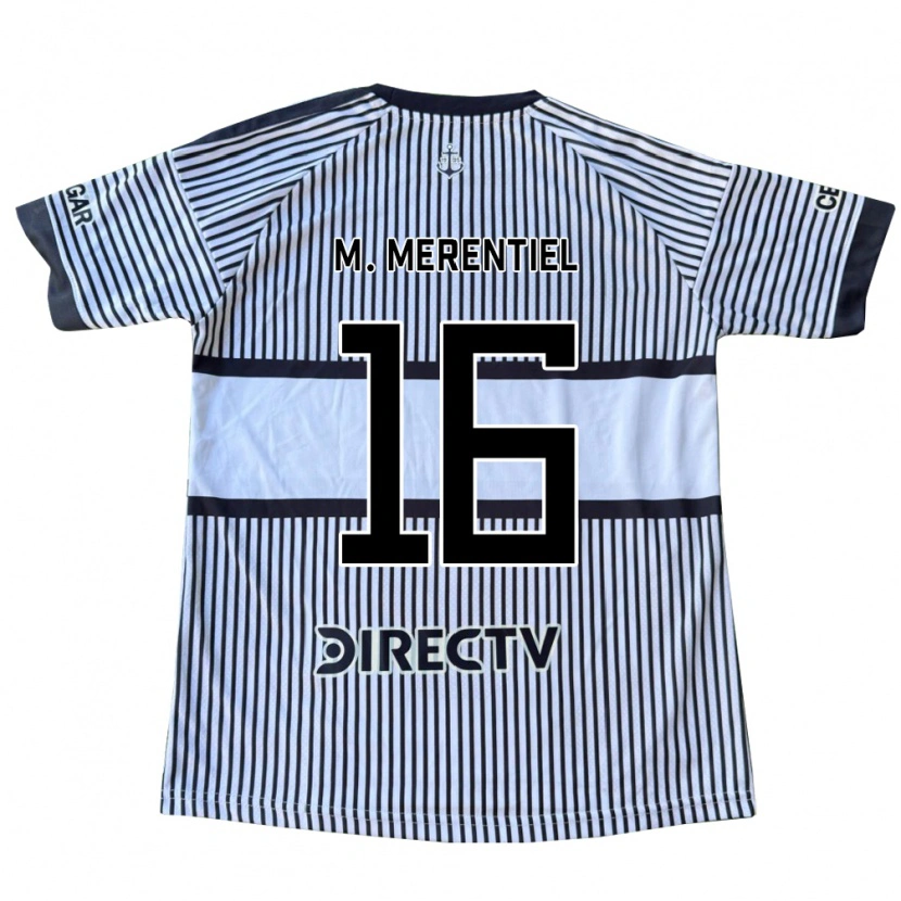 Danxen Mujer Camiseta Miguel Merentiel #16 Blanco Negro Amarillo 2ª Equipación 2026/27 La Camisa