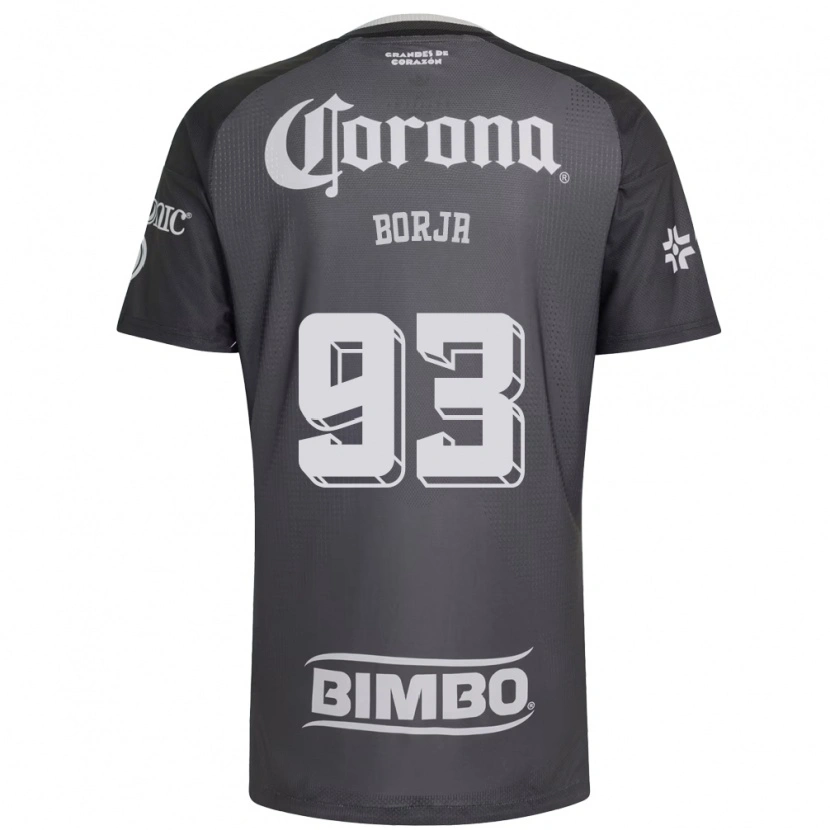 Danxen Mujer Camiseta Miguel Borja #93 Gris Blanco Negro 2ª Equipación 2026/27 La Camisa