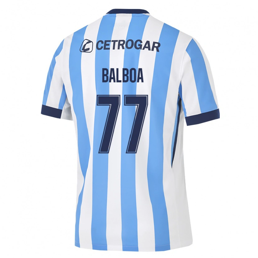 Danxen Niño Camiseta Adrián Balboa #77 Azul Claro Blanco Negro 1ª Equipación 2026/27 La Camisa