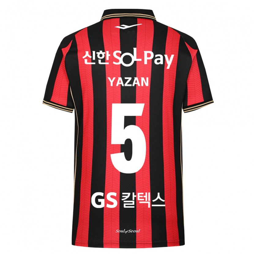 Danxen Niño Camiseta Yazan Al-Arab #5 Rojo Blanco Negro 1ª Equipación 2026/27 La Camisa