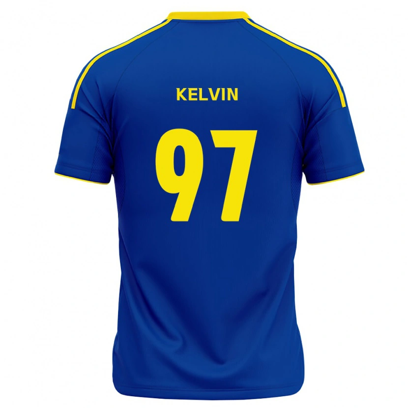 Danxen Niño Camiseta Kelvin #97 Azul Real Amarillo 1ª Equipación 2026/27 La Camisa