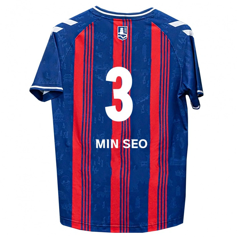 Danxen Niño Camiseta Min-Seo Park #3 Azul Rojo Blanco 1ª Equipación 2026/27 La Camisa