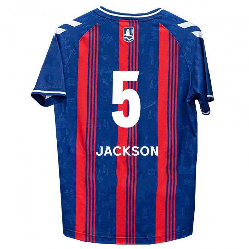 Danxen Niño Camiseta Lachlan Jackson #5 Azul Rojo Blanco 1ª Equipación 2026/27 La Camisa