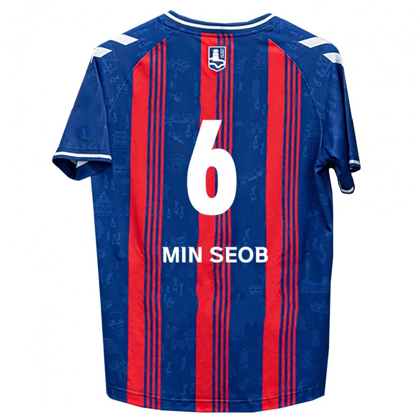 Danxen Niño Camiseta Min-Seob Song #6 Azul Rojo Blanco 1ª Equipación 2026/27 La Camisa