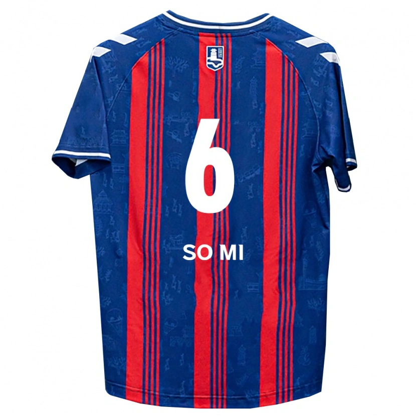 Danxen Niño Camiseta So-Mi Choi #6 Azul Rojo Blanco 1ª Equipación 2026/27 La Camisa