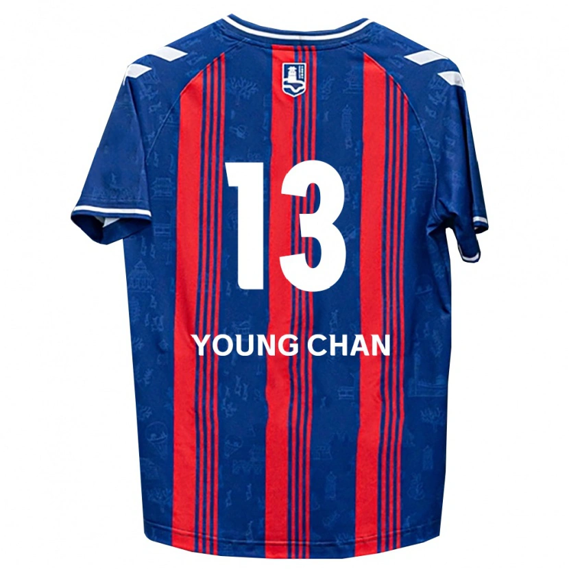 Danxen Niño Camiseta Young-Chan Ham #13 Azul Rojo Blanco 1ª Equipación 2026/27 La Camisa
