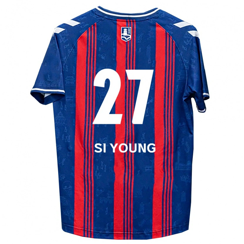 Danxen Niño Camiseta Si-Young Lee #27 Azul Rojo Blanco 1ª Equipación 2026/27 La Camisa