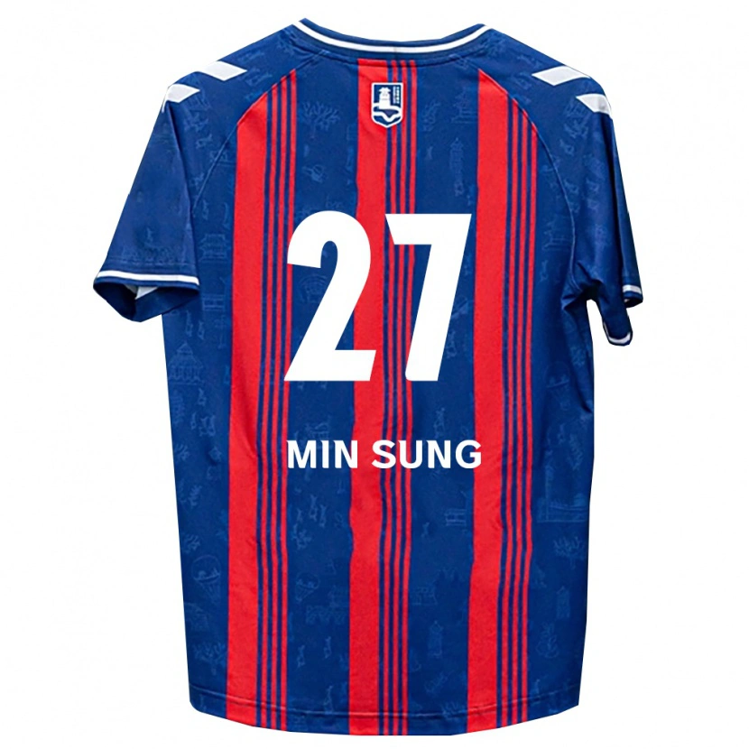 Danxen Niño Camiseta Min-Sung Kang #27 Azul Rojo Blanco 1ª Equipación 2026/27 La Camisa