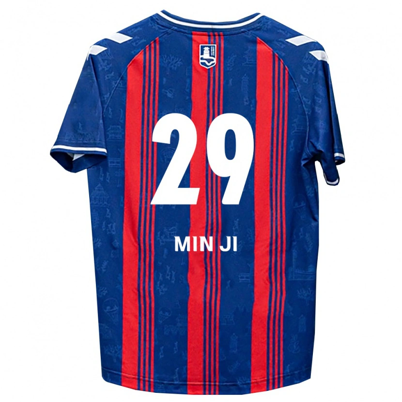 Danxen Niño Camiseta Min-Ji Jeon #29 Azul Rojo Blanco 1ª Equipación 2026/27 La Camisa