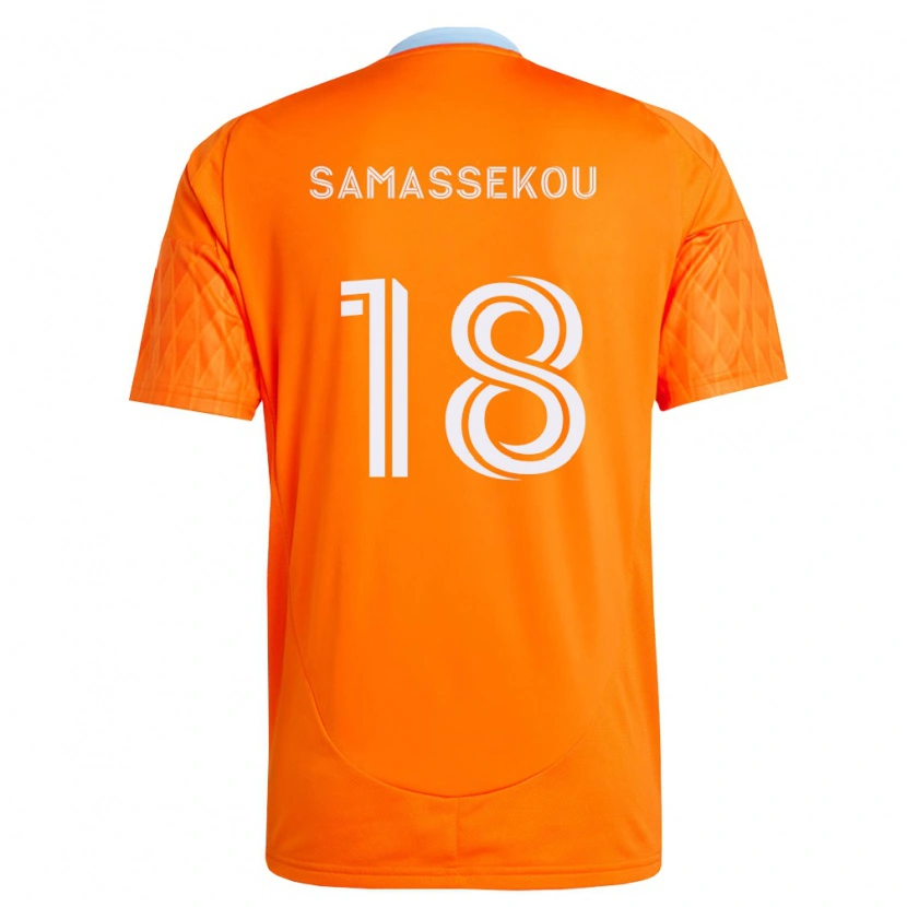 Danxen Niño Camiseta Diadié Samassékou #18 Naranja Blanco 1ª Equipación 2026/27 La Camisa