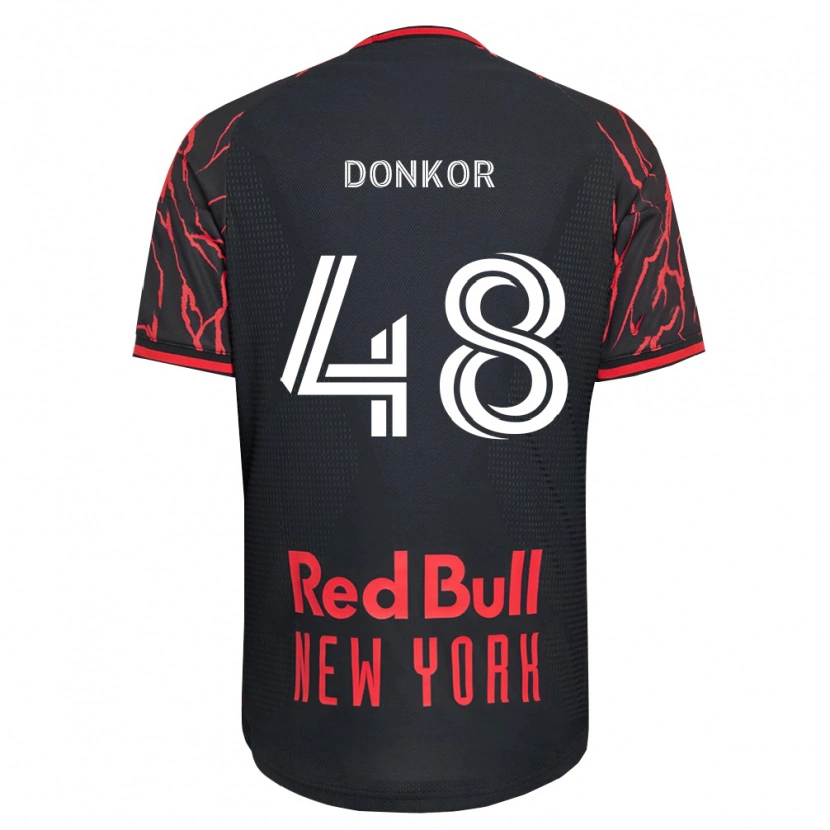 Danxen Niño Camiseta Ronald Donkor #48 Rojo Negro Blanco 1ª Equipación 2026/27 La Camisa