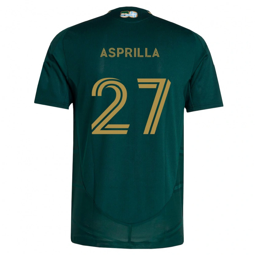 Danxen Niño Camiseta Dairon Asprilla #27 Verde Oscuro Marrón 1ª Equipación 2026/27 La Camisa