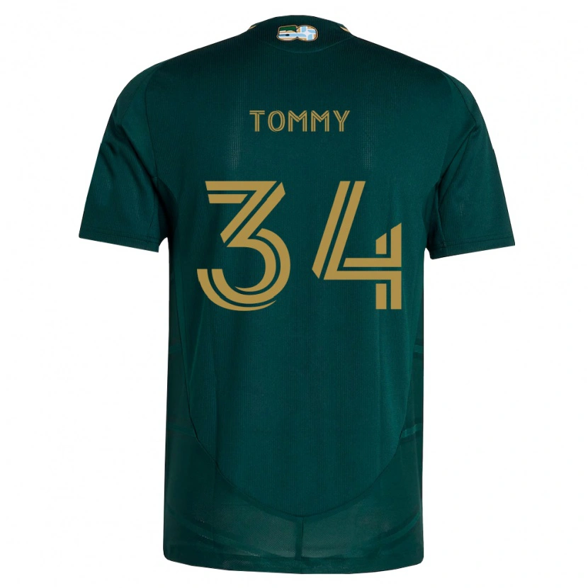 Danxen Niño Camiseta Calem Tommy #34 Verde Oscuro Marrón 1ª Equipación 2026/27 La Camisa