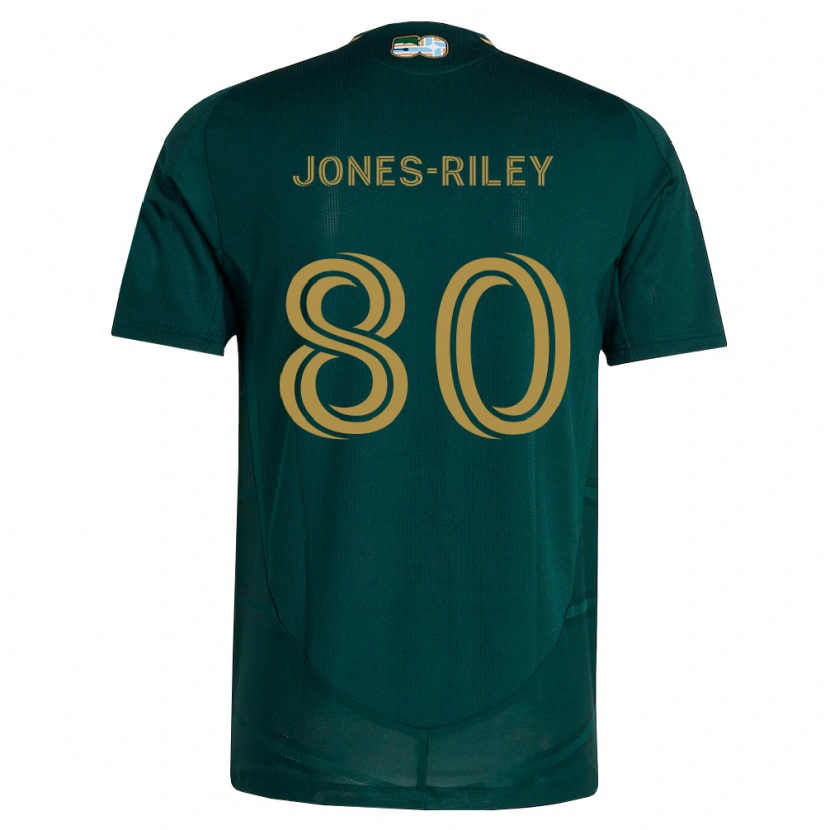 Danxen Niño Camiseta Jaden Jones-Riley #80 Verde Oscuro Marrón 1ª Equipación 2026/27 La Camisa