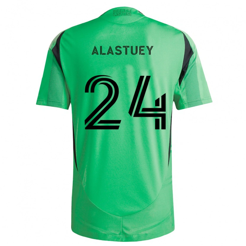 Danxen Niño Camiseta Jorge Alastuey #24 Verde Esmeralda Negro 1ª Equipación 2026/27 La Camisa