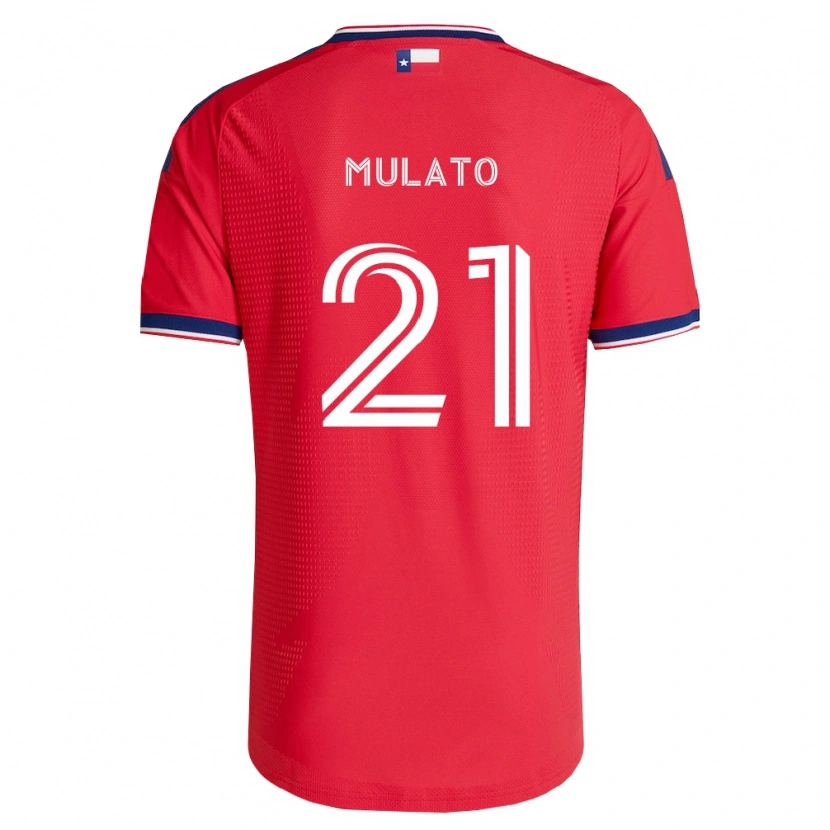 Danxen Niño Camiseta José Mulato #21 Rojo Azul Blanco 1ª Equipación 2026/27 La Camisa