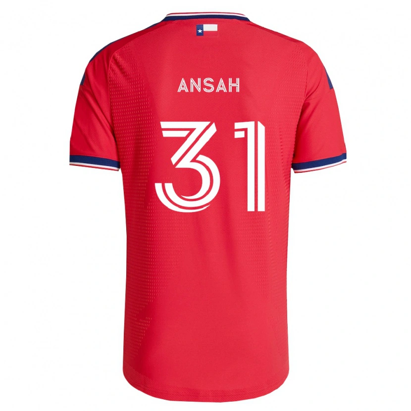 Danxen Niño Camiseta Eugene Ansah #31 Rojo Azul Blanco 1ª Equipación 2026/27 La Camisa