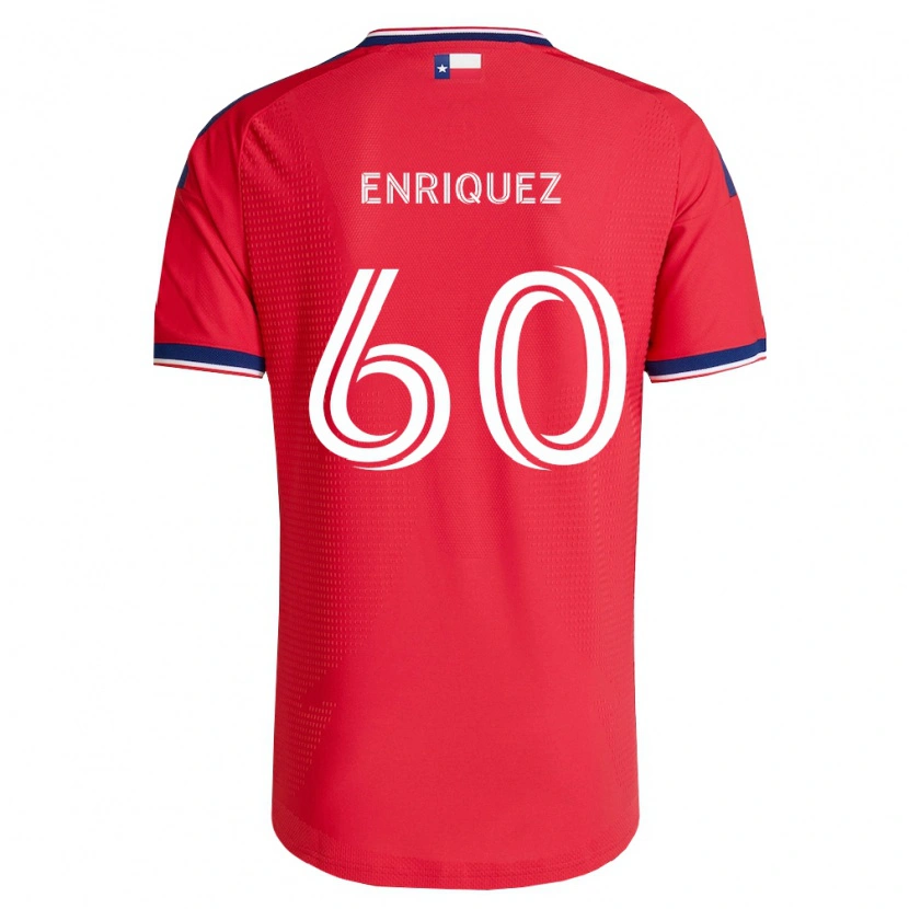 Danxen Niño Camiseta Fabian Enriquez #60 Rojo Azul Blanco 1ª Equipación 2026/27 La Camisa