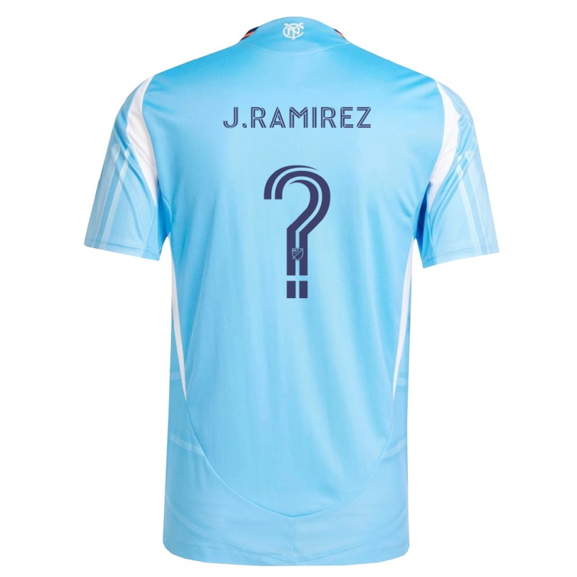 Danxen Niño Camiseta Jayson Ramirez #0 Azul Cielo Blanco 1ª Equipación 2026/27 La Camisa