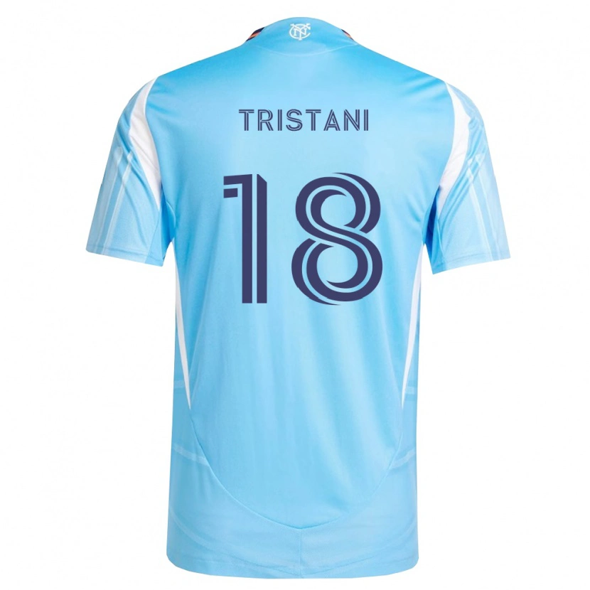 Danxen Niño Camiseta Cosimo Tristani #18 Azul Cielo Blanco 1ª Equipación 2026/27 La Camisa