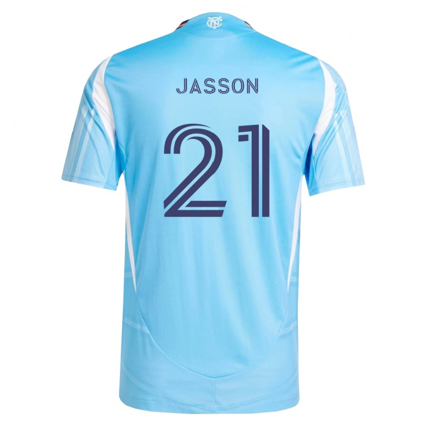 Danxen Niño Camiseta Andres Jasson #21 Azul Cielo Blanco 1ª Equipación 2026/27 La Camisa