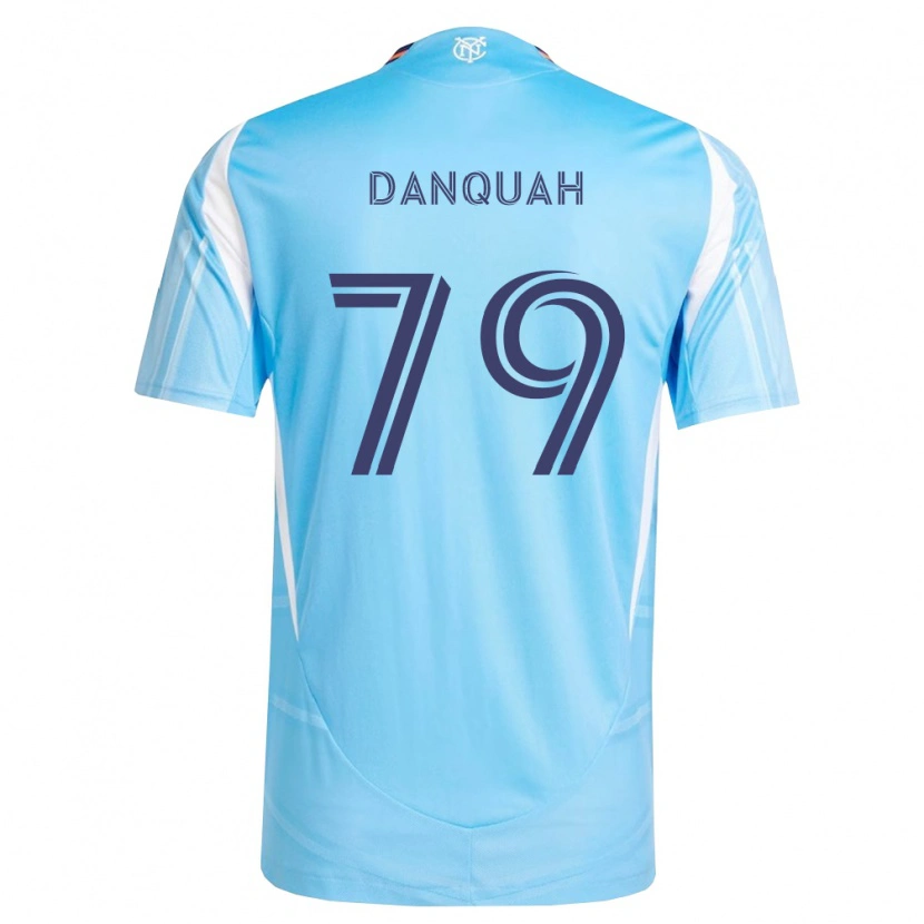 Danxen Niño Camiseta Caleb Danquah #79 Azul Cielo Blanco 1ª Equipación 2026/27 La Camisa