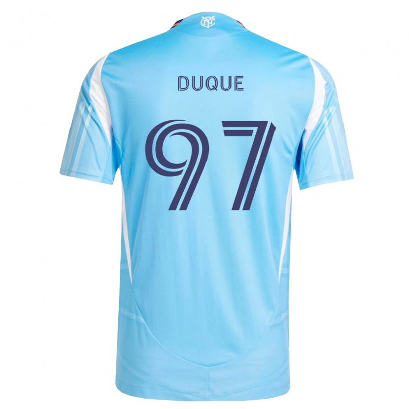 Danxen Niño Camiseta David Duque #97 Azul Cielo Blanco 1ª Equipación 2026/27 La Camisa