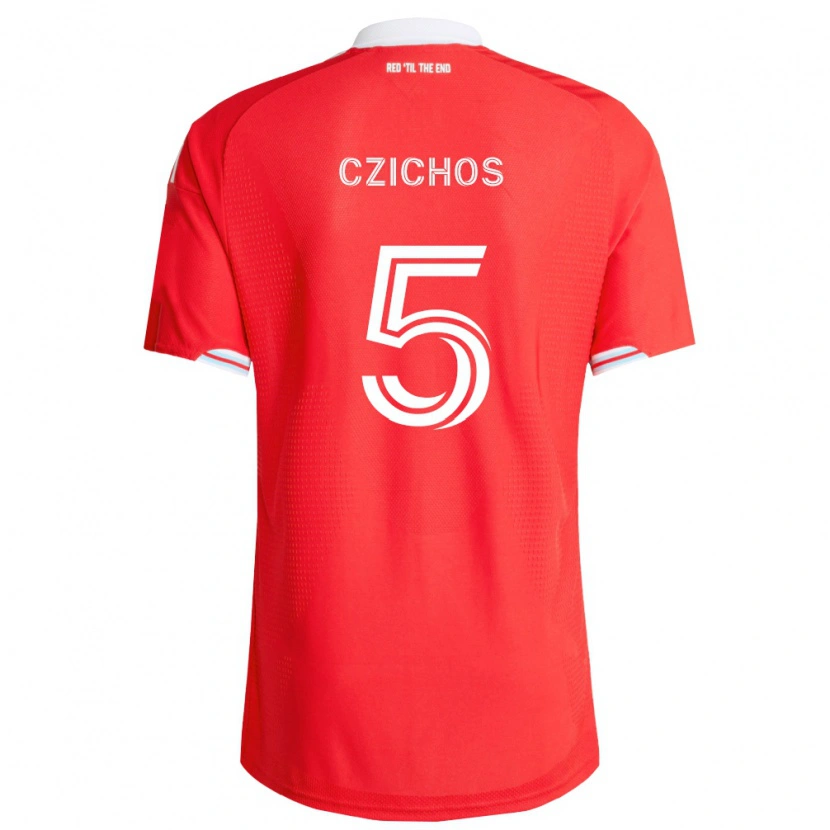Danxen Niño Camiseta Rafael Czichos #5 Rojo Azul Profundo Blanco 1ª Equipación 2026/27 La Camisa