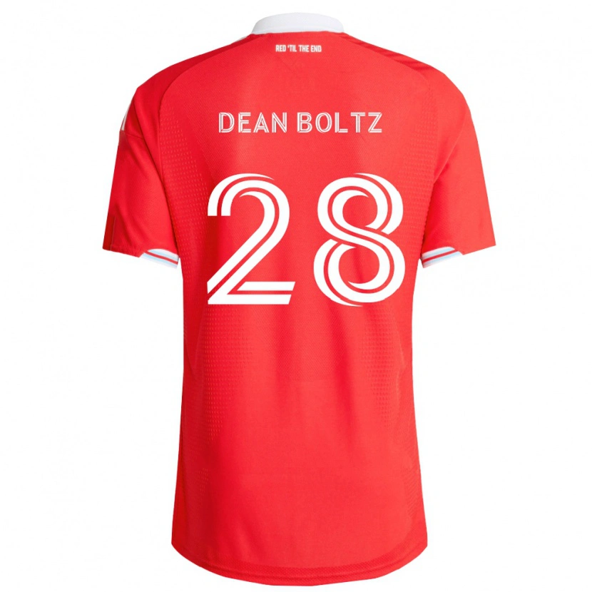 Danxen Niño Camiseta Dean Boltz #28 Rojo Azul Profundo Blanco 1ª Equipación 2026/27 La Camisa