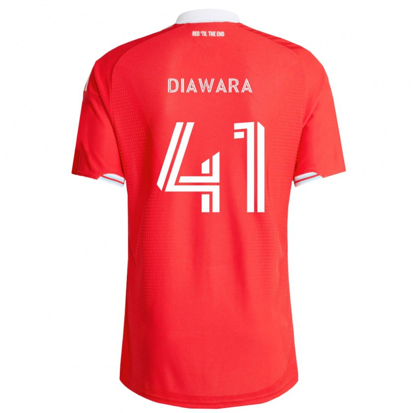 Danxen Niño Camiseta Tidiane Diawara #41 Rojo Azul Profundo Blanco 1ª Equipación 2026/27 La Camisa
