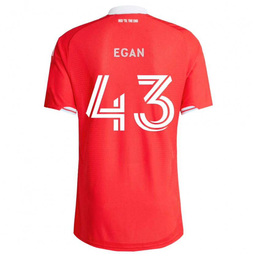 Danxen Niño Camiseta Noah Egan #43 Rojo Azul Profundo Blanco 1ª Equipación 2026/27 La Camisa