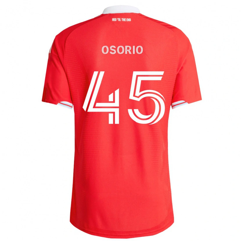 Danxen Niño Camiseta Harold Osorio #45 Rojo Azul Profundo Blanco 1ª Equipación 2026/27 La Camisa