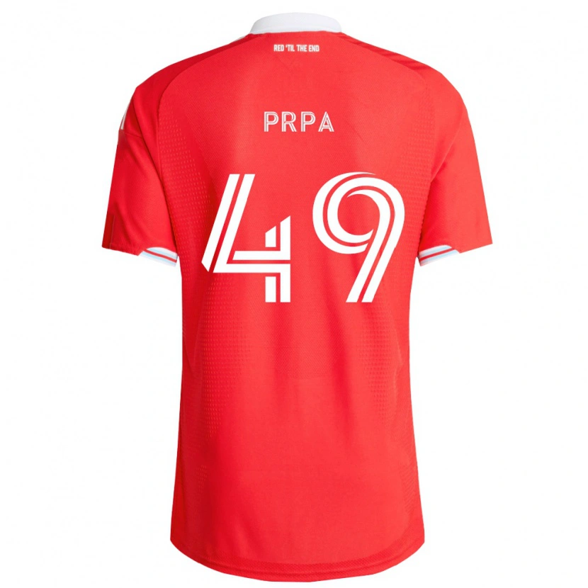 Danxen Niño Camiseta Luka Prpa #49 Rojo Azul Profundo Blanco 1ª Equipación 2026/27 La Camisa