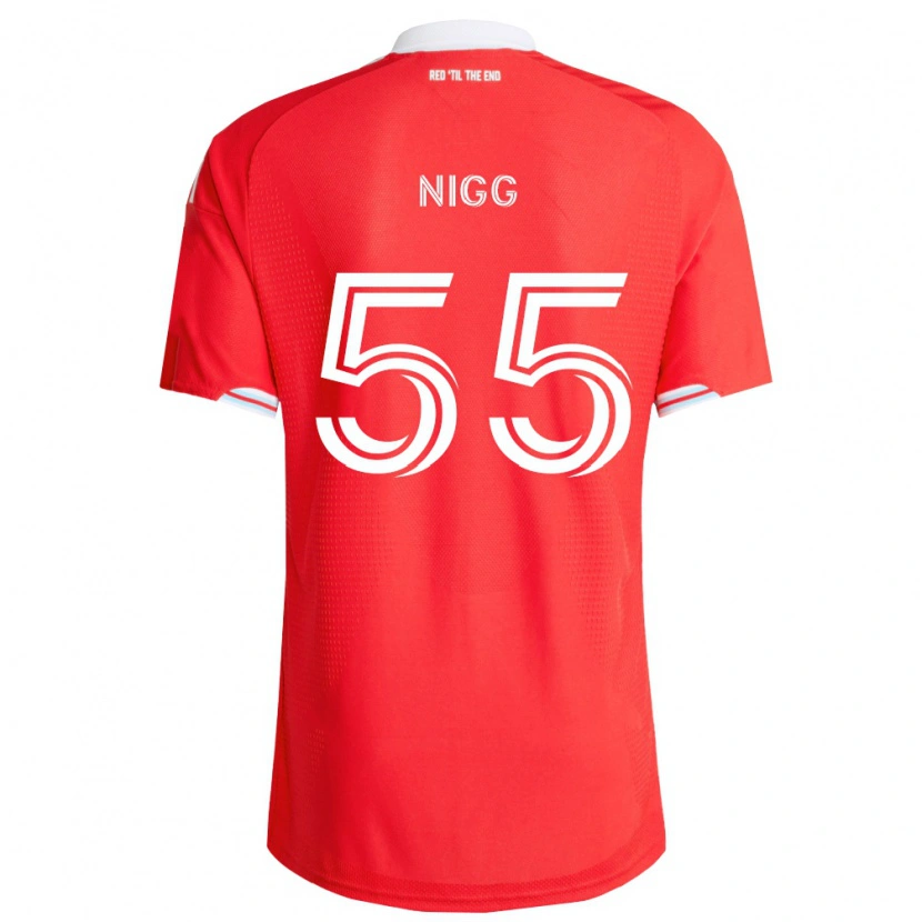 Danxen Niño Camiseta Damian Nigg #55 Rojo Azul Profundo Blanco 1ª Equipación 2026/27 La Camisa